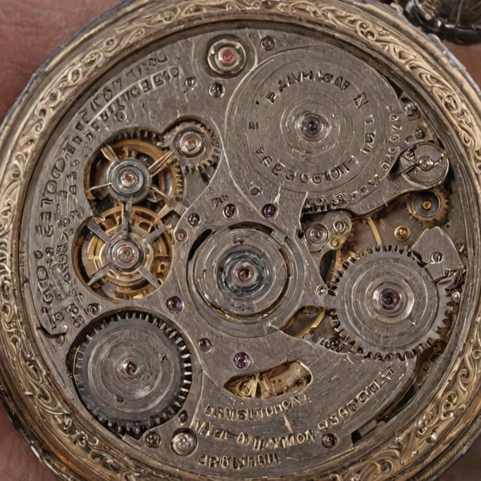 1942 Hamilton Railway Special pocket watch restoration detail shot